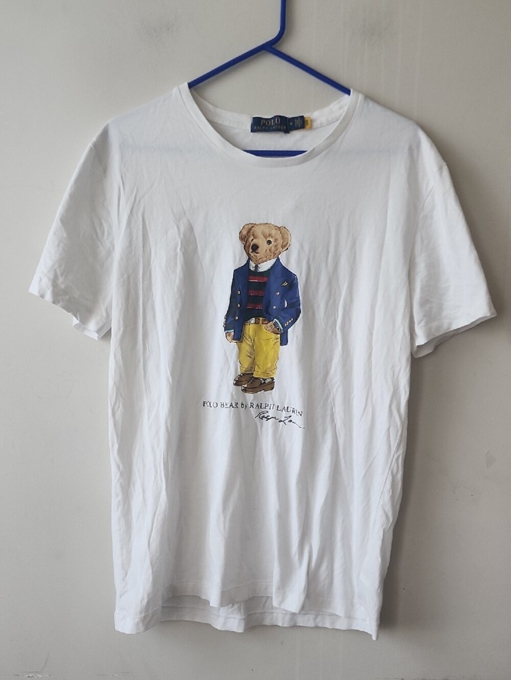 Polo by Ralph Lauren White Bear Graphic Tee with Blue Jacket. New Without Tag - Picture 2 of 9